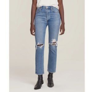 AGOLDE Riley High Rise Straight Crop Jeans